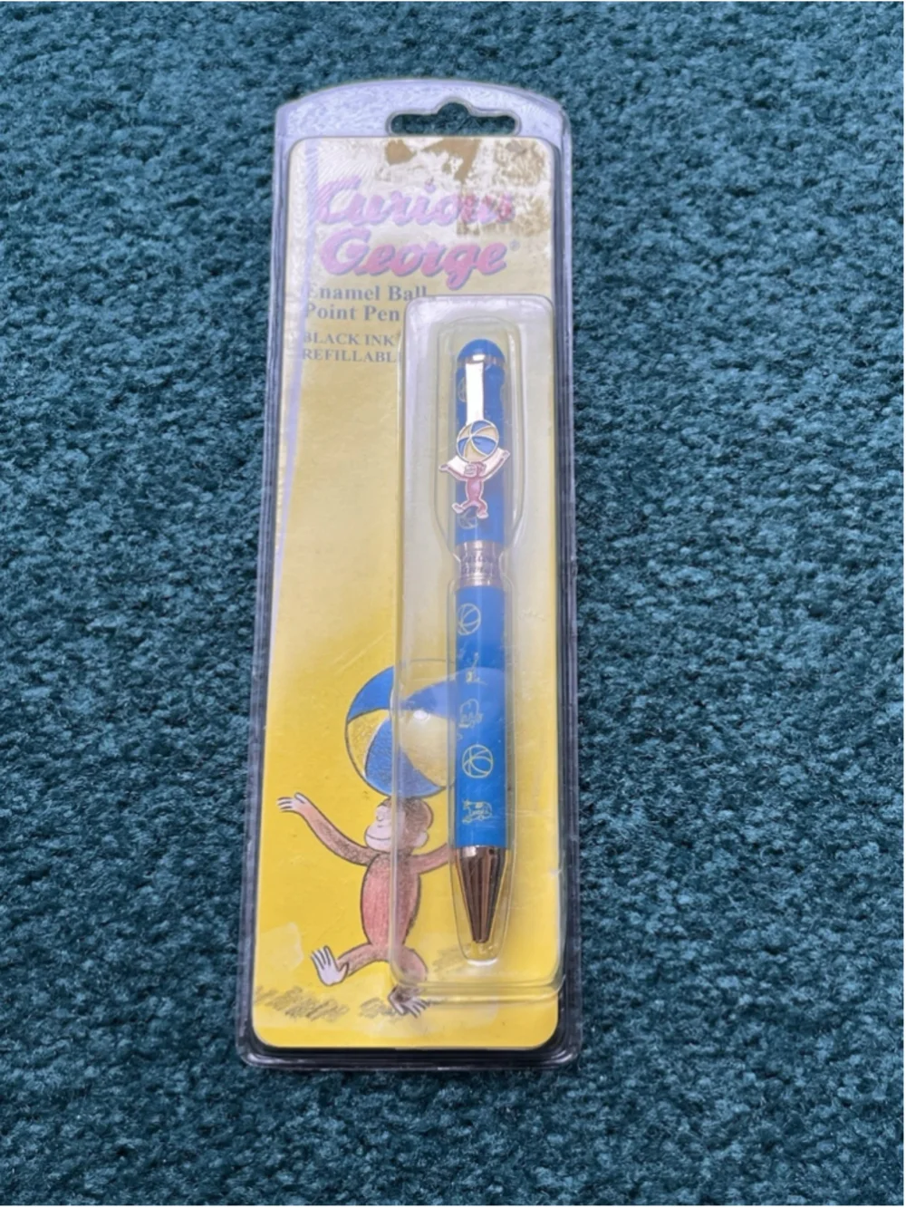 Vintage Curious George Enamel Ball Point Pen Stylus Black Ink Refillable New NIP